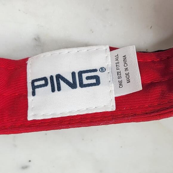 VTG Ping & Titleist Pro V1 Golf Visors Red Logo Black White Script Embroidery - Picture 3 of 16